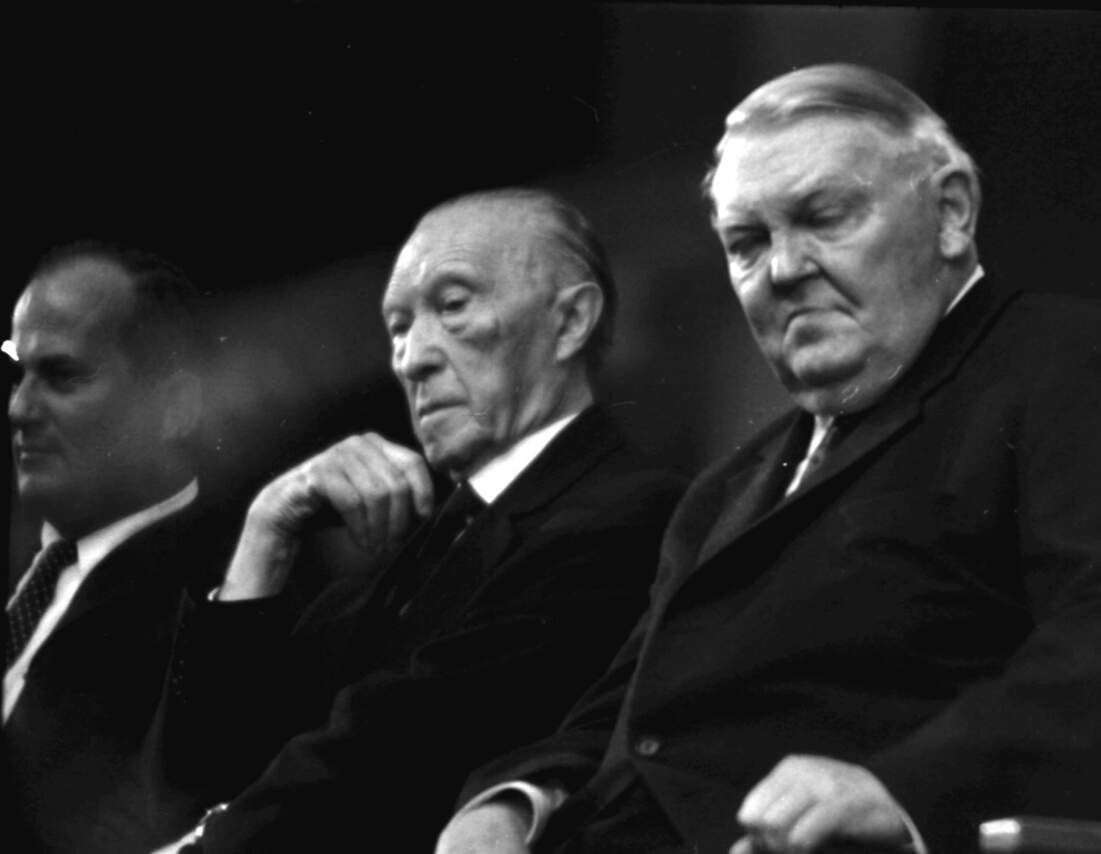  Rainer Barzel, Konrad Adenauer, Ludwig Erhard