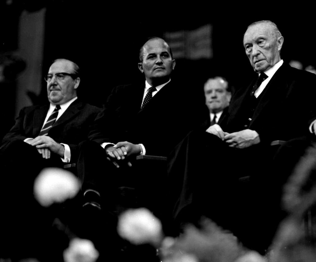 Franz Meyers, Rainer Barzel, Konrad Adenauer